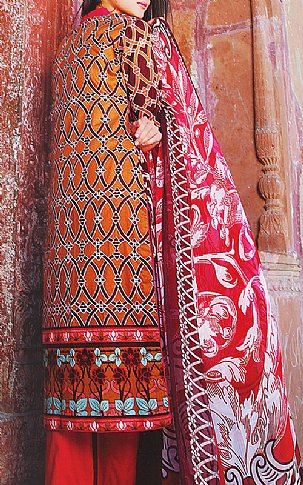 Zanisha by Al Zohaib Maroon Lawn Suit | Pakistani Dresses in USA- Image 2