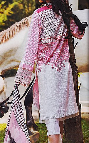 Zunuj By Imperial Tex. Baby Pink Lawn Suit. | Pakistani Dresses in USA- Image 2
