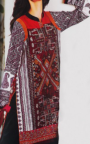Zunuj By Imperial Tex. Maroon/Black Lawn Suit. | Pakistani Dresses in USA- Image 1
