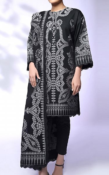 Alkaram Black Jacquard Suit | Pakistani Dresses in USA- Image 1