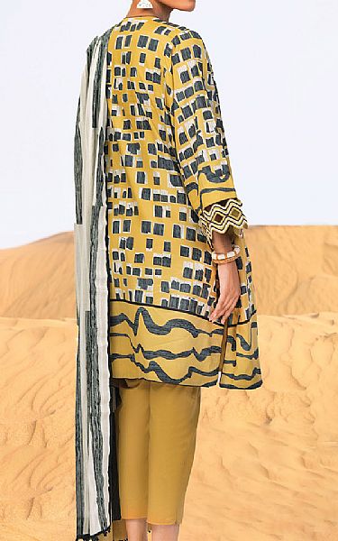 Alkaram Golden Yellow Lawn Suit | Pakistani Dresses in USA- Image 2