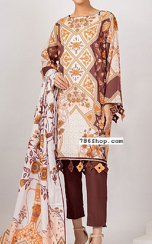 Alkaram Beige Lawn Suit | Pakistani Dresses in USA- Image 1