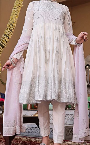 Almirah Off-white/Lilac Viscose Suit | Pakistani Lawn Dress in USA