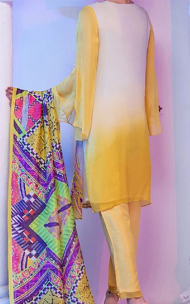 Almirah Sand Gold Georgette Suit | Pakistani Dresses in USA- Image 2
