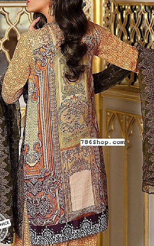 Asim Jofa Ivory/Olive Lawn Suit | Pakistani Lawn Dress in USA- Image 2