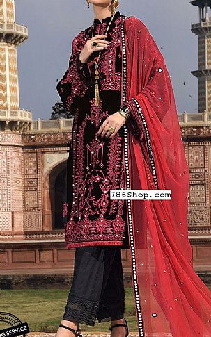 Asim Jofa Black Lawn Suit | Pakistani Dresses in USA- Image 1