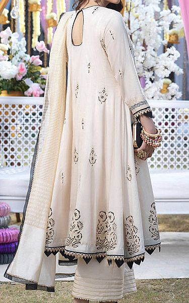 Asim Jofa Ivory Lawn Suit | Pakistani Dresses in USA- Image 2