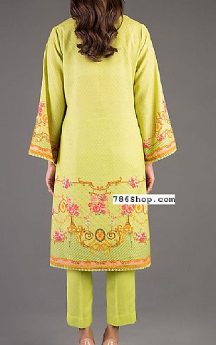 Bareeze Parrot Green Karandi Suit | Pakistani Dresses in USA- Image 2