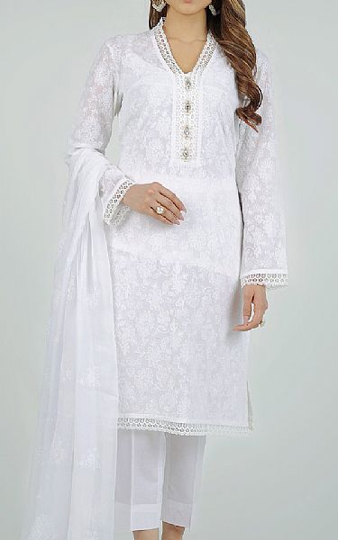 Bareeze White Lawn Suit | Pakistani Dresses in USA- Image 1