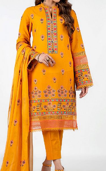Bareeze Mustard Lawn Suit | Pakistani Dresses in USA- Image 1