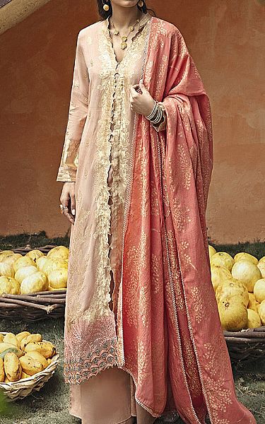 Cross stitch Ivory Jacquard Suit | Pakistani Dresses in USA- Image 1