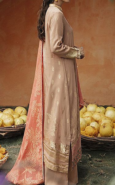 Cross stitch Ivory Jacquard Suit | Pakistani Dresses in USA- Image 2
