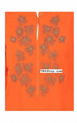  Orange Chiffon Suit | Pakistani Dresses in USA- Image 2