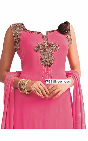  Pink Chiffon Suit | Pakistani Dresses in USA- Image 2