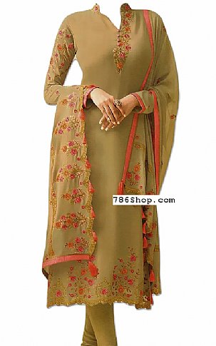  Olive Georgette Suit | Pakistani Dresses in USA- Image 1