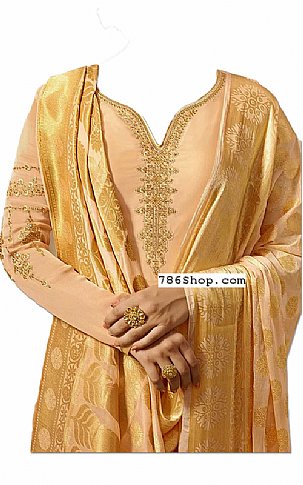  Ivory Georgette Suit | Pakistani Wedding Dresses- Image 2