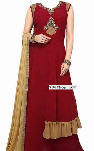  Red Georgette Suit | Pakistani Dresses in USA- Image 1