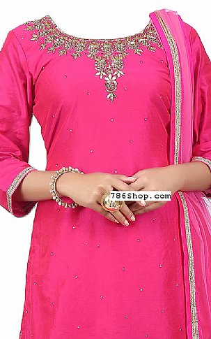  Hot Pink Chiffon Suit | Pakistani Dresses in USA- Image 2