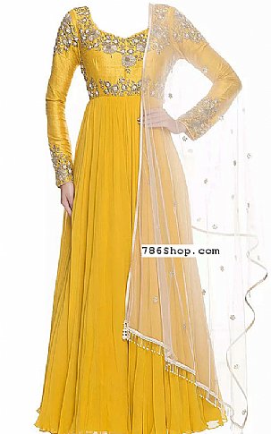 Yellow Chiffon Suit | Pakistani Dresses in USA