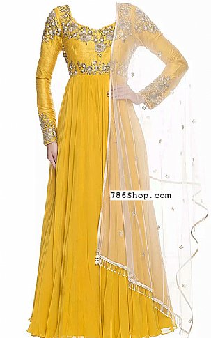  Yellow Chiffon Suit | Pakistani Dresses in USA- Image 1