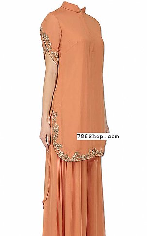  Brown Chiffon Suit | Pakistani Wedding Dresses- Image 2