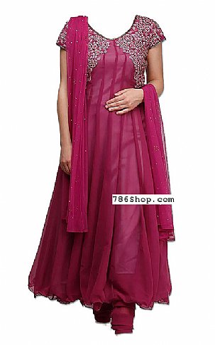  Magenta Chiffon Suit | Pakistani Dresses in USA- Image 1