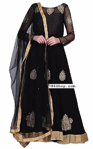  Black Chiffon Suit | Pakistani Dresses in USA- Image 1