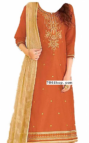  Rust Georgette Suit | Pakistani Dresses in USA- Image 2
