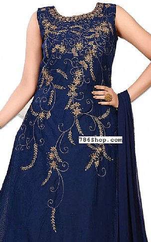  Blue Chiffon Suit | Pakistani Wedding Dresses USA- Image 2