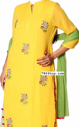  Yellow Georgette Suit | Pakistani Dresses in USA- Image 2
