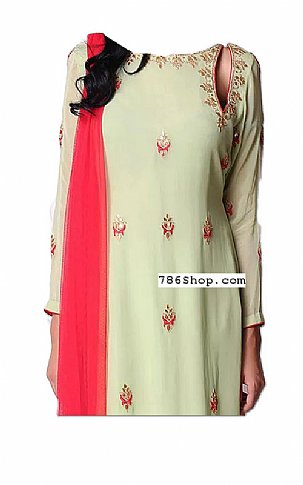  Light Green Georgette Suit | Pakistani Dresses in USA- Image 2