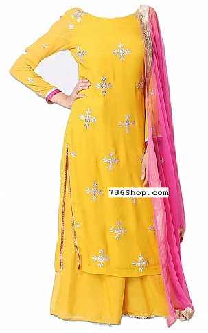 Yellow Chiffon Suit | Pakistani Dresses in USA