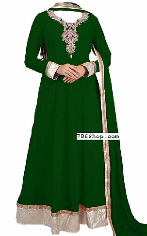  Green Chiffon Suit | Pakistani Dresses in USA- Image 1