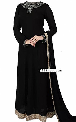  Black Chiffon Suit | Pakistani Dresses in USA- Image 1