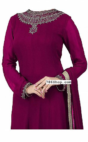  Plum Chiffon Suit | Pakistani Dresses in USA- Image 2