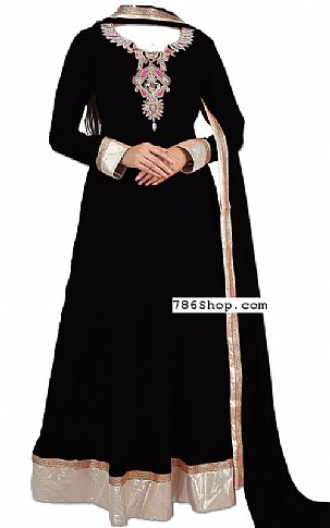  Black Chiffon Suit | Pakistani Dresses in USA- Image 1