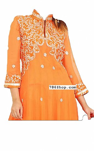  Orange Chiffon Suit | Pakistani Dresses in USA- Image 2