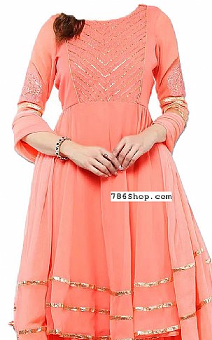 Pink Chiffon Suit | Pakistani Wedding Dresses-Image 2