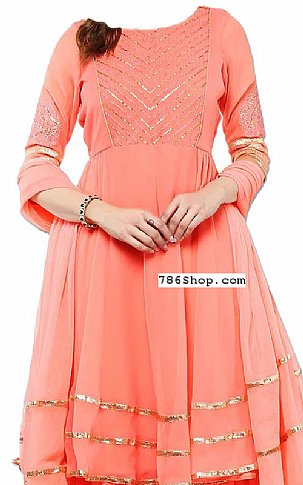  Pink Chiffon Suit | Pakistani Wedding Dresses- Image 2