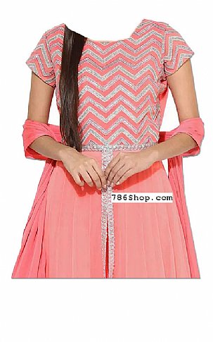  Pink Chiffon Suit | Pakistani Dresses in USA- Image 2