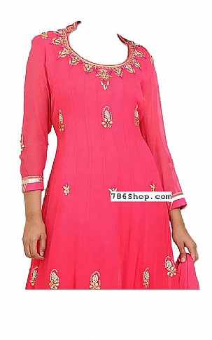  Hot Pink Chiffon Suit | Pakistani Dresses in USA- Image 2