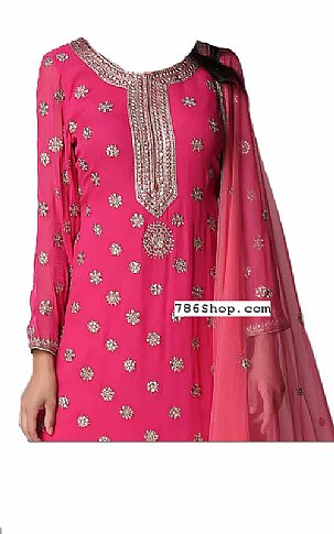  Pink Chiffon Suit | Pakistani Wedding Dresses- Image 2