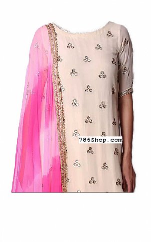  Off-white Georgette Suit | Pakistani Wedding Dresses USA- Image 2