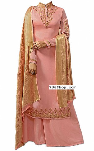  Pink Chiffon Suit | Pakistani Dresses in USA- Image 1