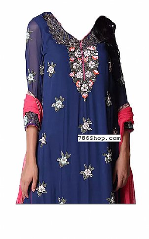  Blue Chiffon Suit | Pakistani Dresses in USA- Image 2