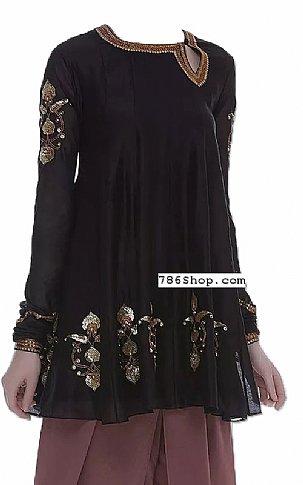  Black/Mauve Chiffon Suit | Pakistani Dresses in USA- Image 2