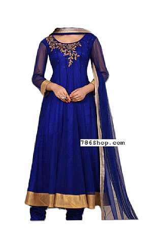  Royal Blue Chiffon Suit | Pakistani Dresses in USA- Image 1