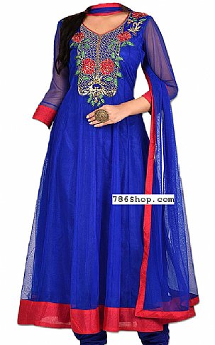  Blue Chiffon Suit | Pakistani Dresses in USA- Image 1