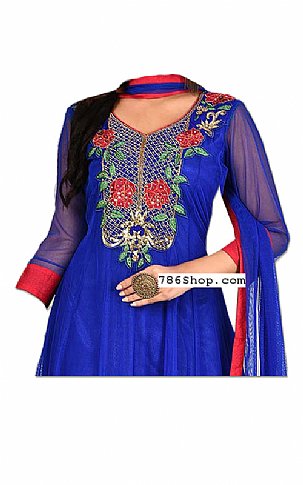  Blue Chiffon Suit | Pakistani Dresses in USA- Image 2