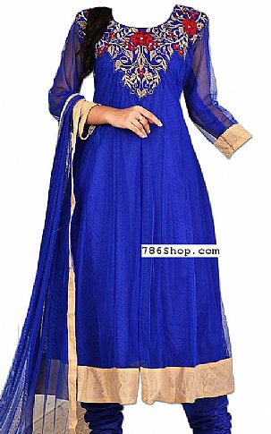  Blue Chiffon Suit | Pakistani Dresses in USA- Image 1